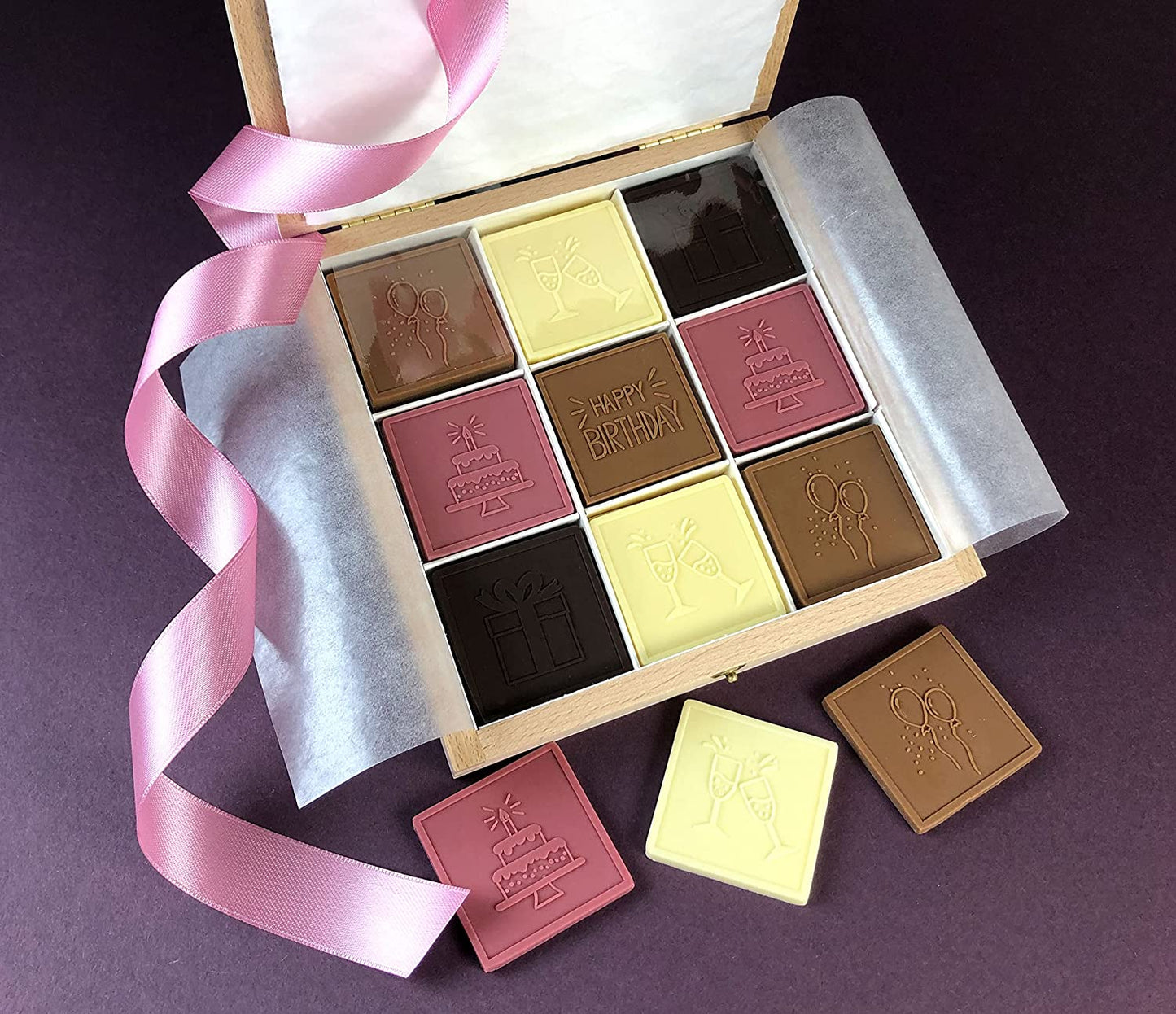 Chocolate Birthday Box 'Happy Birthday - Pink Party'
