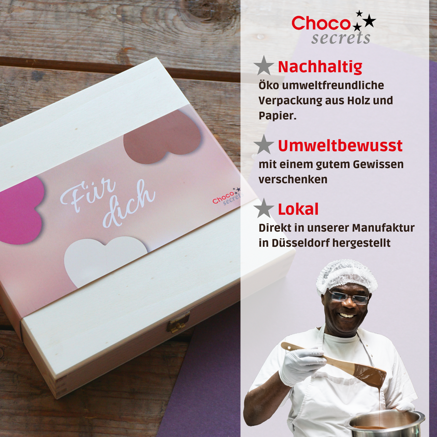 Schoko Herzen Box  - Für Dich -