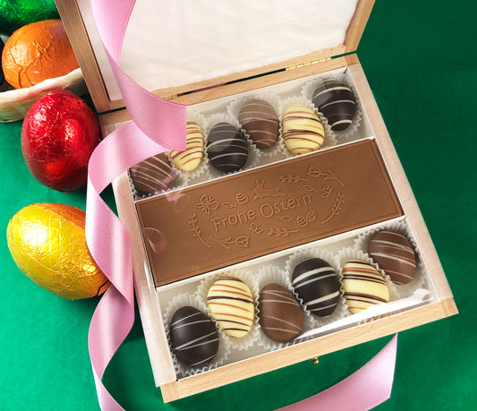 Caja de Huevos de Trufa Felices Pascuas