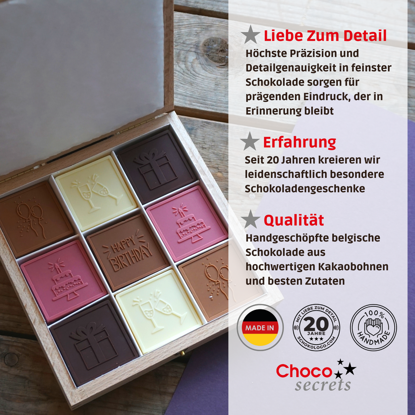 Chocolate Birthday Box 'Happy Birthday - Pink Party'