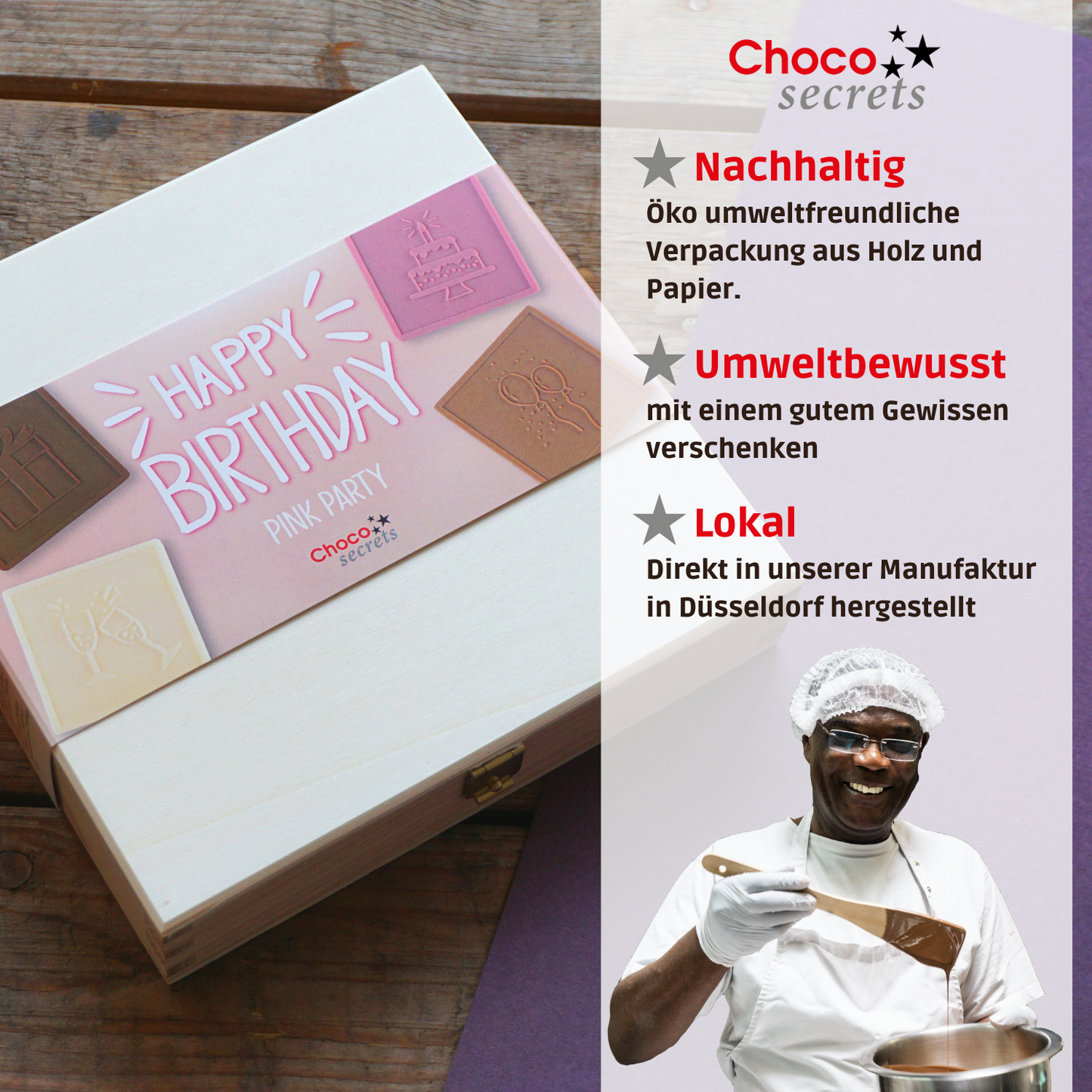 Chocolate Birthday Box 'Happy Birthday - Pink Party'