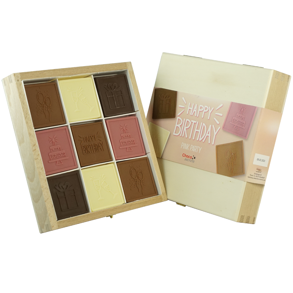 Chocolate Birthday Box 'Happy Birthday - Pink Party'