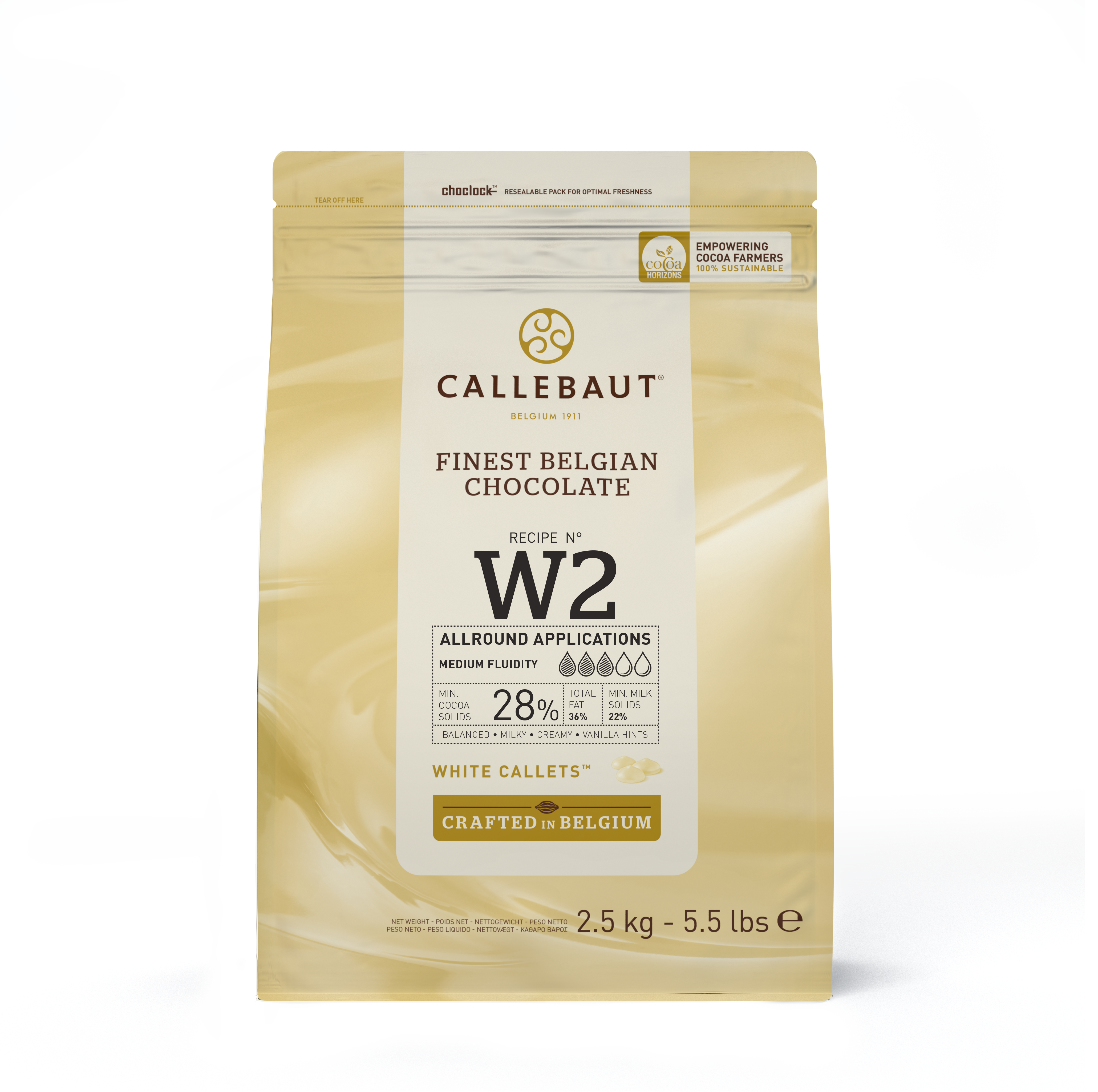 Callebaut CHOCOLAT DE COUVERTURE BLANC W2 28% 2.5 KG – My patiss