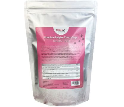 Callebaut Ruby RB2 - 32.8% Finest Belgian Ruby Chocolate Chips 1 kg, in a resealable Bag