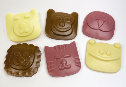 Ensemble de 2 moules à chocolat présentant 6 designs inspirés des animaux sauvages