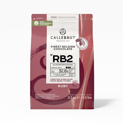 Callebaut Ruby 32,8 % feinste belgische Ruby-Schokoladenkuvertüre 2,5 kg