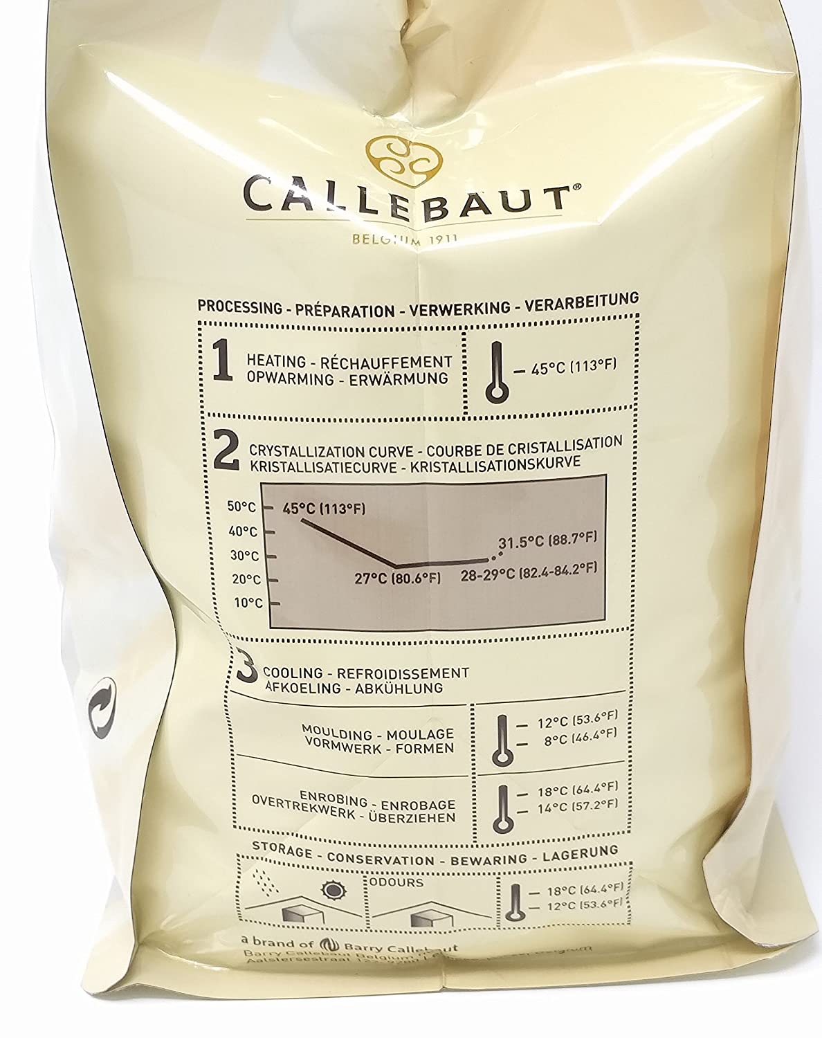 Callebaut W2 Copertura Di Cioccolato Bianco Callets 10 kg