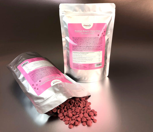 Callebaut Ruby 33.6% Finest Belgian Ruby Chocolate Chips 1 kg, in a resealable Bag